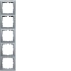 HAGER BOCCHIOTTI - Cornice quintupla Berker S.1 alu opaco
