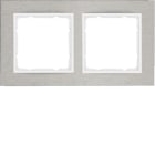 HAGER BOCCHIOTTI - Cornice doppia orizz. Serie B.7 acciaio inox/bianco polare opaco, metallo spazz.
