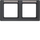 HAGER BOCCHIOTTI - Cornice doppia per montaggio orizz. Serie Q.1 antracite velluto, verniciato 10226016