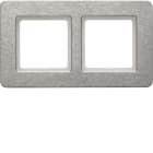 HAGER BOCCHIOTTI - Cornice doppia orizz. Serie Q.7 acciao inossidabile, metallo spazzolato