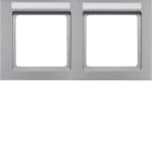 HAGER BOCCHIOTTI - Cornice doppia per montaggio orizzontale Berker Q.3 alu velluto, verniciato