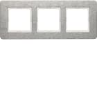 HAGER BOCCHIOTTI - Cornice tripla orizz. Serie Q.7 acciao inossidabile, metallo spazzolato