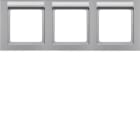 HAGER BOCCHIOTTI - Cornice tripla per montaggio orizzontale Berker Q.3 alu velluto, verniciato 10236094