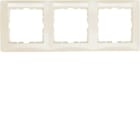 HAGER BOCCHIOTTI - Cornice tripla per montaggio orizzontale Berker S.1 bianco lucido