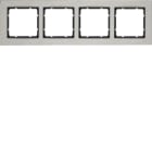 HAGER BOCCHIOTTI - Cornice quadrupla orizz. Serie B.7 acciaio inox/antrac.opaco, metallo spazzolato