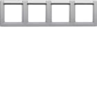 HAGER BOCCHIOTTI - Cornice quadrupla per montaggio orizzontale Serie Q.1 alu velluto, verniciato 10246014