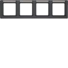 HAGER BOCCHIOTTI - Cornice quadrupla per montaggio orizz. Serie Q.1 antracite velluto, verniciato 10246016