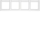 HAGER BOCCHIOTTI - Cornice quadrupla per montaggio orizzontale Serie Q.1 bianco polare velluto 10246019