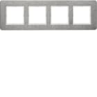 HAGER BOCCHIOTTI - Cornice quadrupla orizz. Serie Q.7 acciao inossidabile, metallo spazzolato 10246083