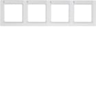 HAGER BOCCHIOTTI - Cornice quadrupla montaggio orizz. con campo di scrittura Q.3 Bianco pol. Vellut 10246099