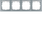 HAGER BOCCHIOTTI - Cornice quadrupla per montaggio orizzontale Berker S.1 alu opaco 10249959