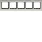 HAGER BOCCHIOTTI - Cornice quintupla orizz. Serie B.7 acciaio inox/antrac.opaco, metallo spazzolato 10253606