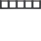 HAGER BOCCHIOTTI - Cornice quintupla per montaggio orizz. Serie Q.1 antracite velluto, verniciato 10256016