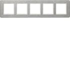 HAGER BOCCHIOTTI - Cornice quintupla orizz. Serie Q.7 acciao inossidabile, metallo spazzolato 10256083