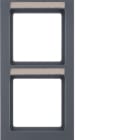 HAGER BOCCHIOTTI - Cornice doppia per montaggio verticale Berker Q.3 antracite velluto, verniciato