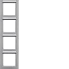 HAGER BOCCHIOTTI - Cornice quadrupla montaggio vert. con campo di scrittura Q.3 alluminio velluto 10546094