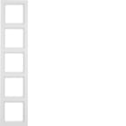 HAGER BOCCHIOTTI - Cornice quintupla montaggio vert. con campo di scrittura Q.3 Bianco pol. velluto 10556099