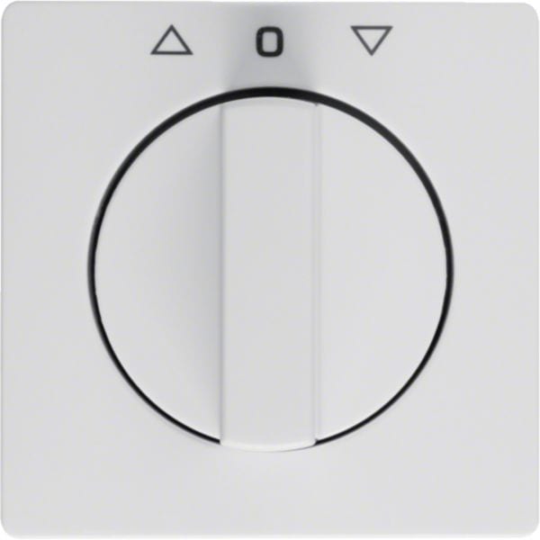 HAGER BOCCHIOTTI - Pezzo centrale con manopola x Commut. a manopola x venez., Q.1/Q.3 bianco polare 1080608900