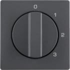 HAGER BOCCHIOTTI - Pezzo c.le con manopola x commutatore a 3 vie, con posizione 0, Q.x antracite