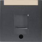 HAGER BOCCHIOTTI - Pezzo centrale con otturatore di protezione antipolvere B.3/B.7 antracite opaco 11701606