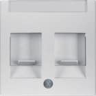 HAGER BOCCHIOTTI - Pezzo c.le con 2 otturatori antipolvere Serie B.7 alu opaco, vern. 11811404