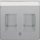 HAGER BOCCHIOTTI - Pezzo c.le con 2 otturatori antipolvere Serie Q.1/Q.3 alu vellut, vern.