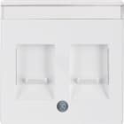 HAGER BOCCHIOTTI - Pezzo c.le con 2 otturatori antipolvere Serie Q.1/Q.3 bianco polare vellut