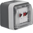 HAGER BOCCHIOTTI - Scatola x colleg. altoparl.stereo + coperch a parete Serie W.1 grigio chiar opac