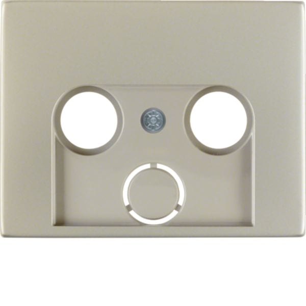 HAGER BOCCHIOTTI - Pezzo centrale x presa TV doppia/tripla Berker K.5 acciaio inox, metallo opaco