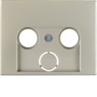 HAGER BOCCHIOTTI - Pezzo centrale x presa TV doppia/tripla Berker K.5 acciaio inox, metallo opaco