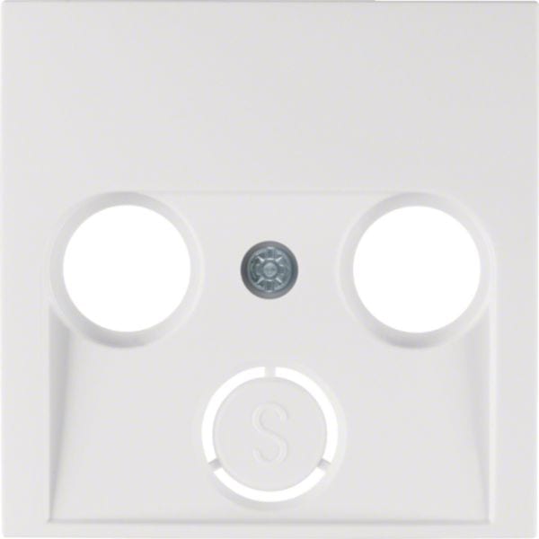 HAGER BOCCHIOTTI - Pezzo centrale x presa TV doppia/tripla Berker S.1/B.3/B.7 bianco polare opaco 12031909