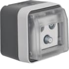 HAGER BOCCHIOTTI - Presa TV tripla terminale + coperch a parete Serie W.1 grigio/grigio chiaro opac