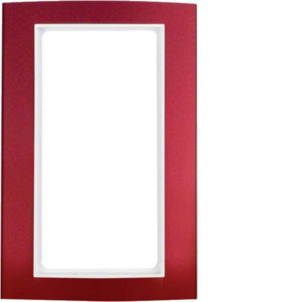 HAGER BOCCHIOTTI - Cornice con finestra grande Serie B.3 alu rosso/bianco polare opac, allum. anod. 13093022