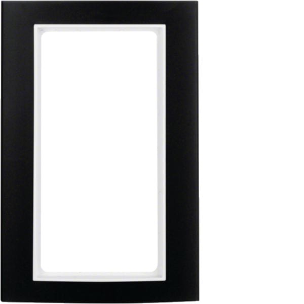 HAGER BOCCHIOTTI - Cornice con finestra grande Serie B.3 alu nero/Bianco pol. opaco, allum.anodizz.