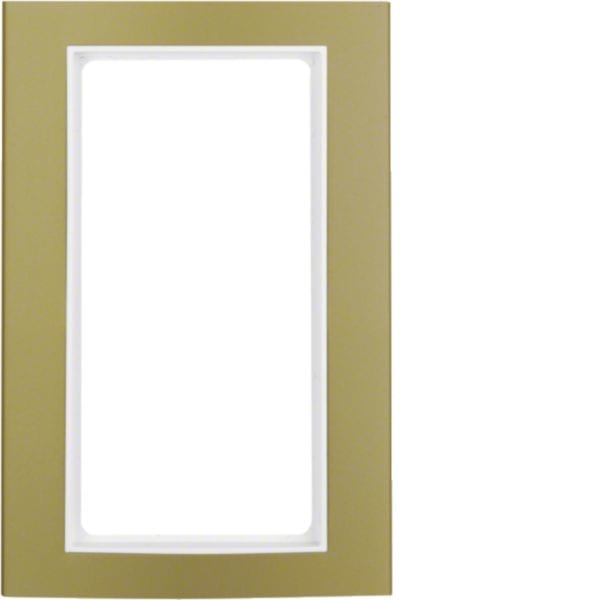 HAGER BOCCHIOTTI - Cornice con finestra grande Serie B.3 alu oro/Bianco pol. opac, allum.anodizzato 13093046
