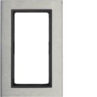 HAGER BOCCHIOTTI - Cornice con finestra grande B.7 acciaio inox/antracite opaco, metallo spazzolato