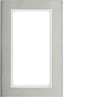 HAGER BOCCHIOTTI - Cornice con finestra grande Serie B.7 acciaio inox/bianco pol. opac met. spazz.