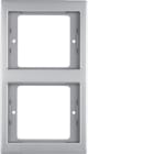 HAGER BOCCHIOTTI - Cornice doppia per montaggio verticale Berker K.5 acciaio inox, metallo opaco