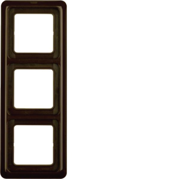 HAGER BOCCHIOTTI - Cornice tripla wg UP IP44 marrone lucido 133001