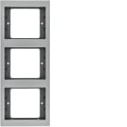HAGER BOCCHIOTTI - Cornice tripla per montaggio verticale Berker K.5 alu, alluminio anodizzato