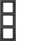 HAGER BOCCHIOTTI - Cornice tripla per montaggio verticale Berker K.1 antracite opaco, verniciato