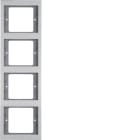 HAGER BOCCHIOTTI - Cornice quadrupla per montaggio verticale Berker K.5 alu, alluminio anodizzato