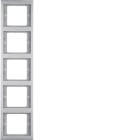 HAGER BOCCHIOTTI - Cornice quintupla x montaggio verticale Berker K.5 acciaio inox, metallo opaco 13537004