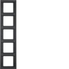 HAGER BOCCHIOTTI - Cornice quintupla x montaggio verticale Berker K.1 antracite opaco, verniciato 13537006