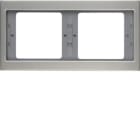 HAGER BOCCHIOTTI - Cornice doppia per montaggio orizzontale Berker K.5 acciaio inox, metallo opaco 13637004