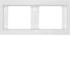 HAGER BOCCHIOTTI - Cornice doppia per montaggio orizzontale Berker K.1 bianco polare lucido