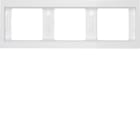 HAGER BOCCHIOTTI - Cornice tripla per montaggio orizzontale Berker K.1 bianco polare lucido 13737009