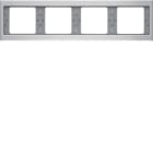 HAGER BOCCHIOTTI - Cornice quadrupla x montaggio orizzontale Berker K.5 alu, alluminio anodizzato