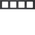 HAGER BOCCHIOTTI - Cornice quadrupla x montaggio orizzontale Berker K.1 antracite opaco, vernic. 13837006
