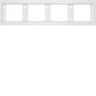 HAGER BOCCHIOTTI - Cornice quadrupla per montaggio orizzontale Berker K.1 bianco polare lucido 13837009